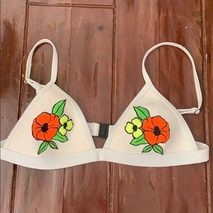 Triangl embroidered bikini top size small